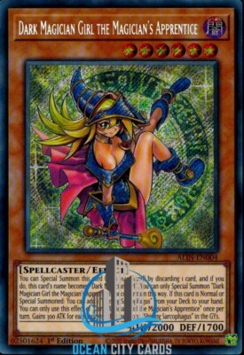 Yugioh Dark Magician Girl The Magicians Apprentice Secret Rare 1st Ed ALIN-EN004-image