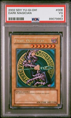 PSA 3 2002 Dark Magician SDY-006 Ultra Rare Yugioh Card Very Good-image