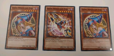  3 Yugioh! Dark Magician Girl YGLD-ENA04 YGLD-ENC10 SDMY-EN011 NM W/ 1ST EDITION-image