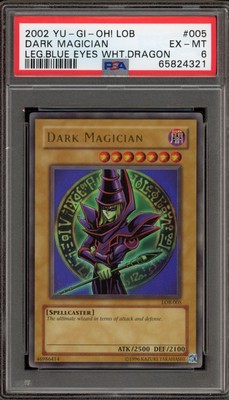Yu-Gi-Oh! Dark Magician Legend of Blue Eyes Unlimited Ultra Rare LOB-005 PSA 6-image