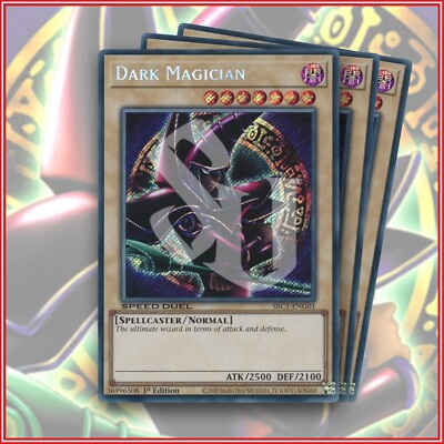 YuGiOh Dark Magician Arcana SBC1-ENG01 Secret Rare x3 1st Edition-image