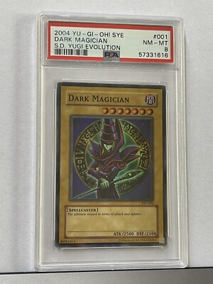 Yugioh PSA 8 Mint Dark Magician Super Rare SYE-001  Starter Deck Yugi 1st LowPop-image