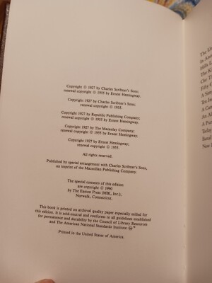Ernest Hemmingway Collectors Edition Men Without Women 1990 Leather Bound -image