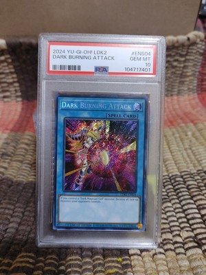 2024 YuGiOh LDK2 Dark Burning Attack SECRET RARE PSA 10 GEM #ENS04 LIMITED ED.-image