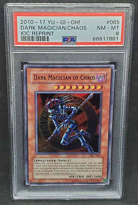 Yugioh PSA 8 NM-MT Dark Magician of Chaos IOC-065 Ultra Rare Reprint 2010-17-image