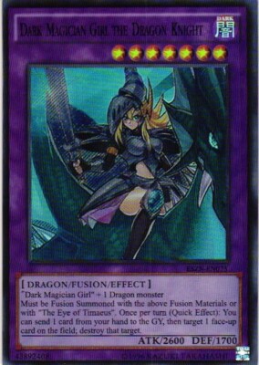 DARK MAGICIAN GIRL KNIGHT HOLO YuGiOh YU GI OH Custom Anime Collectible Card-image