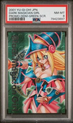 PSA 8 Dark Magician Girl Dungeon Dice Monsters Green Secret YU-IG-OH Card-image