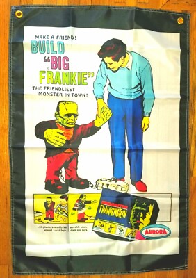Universal Monster Aurora Flag BIG FRANKIE! 2X3' FRANKENSTEIN KIT Godzilla Gokart-image