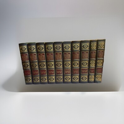 Easton-10V SET THE COLLECTED WORKS OF ABRAHAM LINCOLN LEATHER 1ST-Stunning-image
