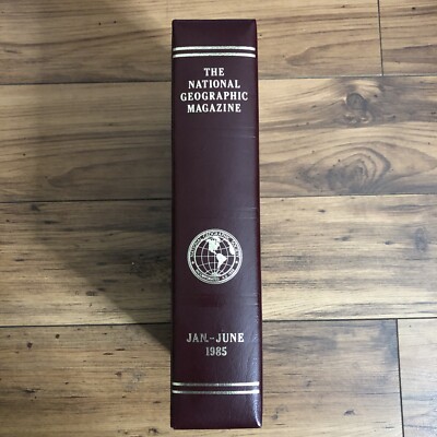 NATIONAL GEOGRAPHIC FAUX LEATHER BOUND SLIP CASE January -June 1985-image