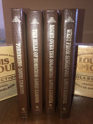 NON-WESTERN Short Story Lot Louis L'Amour Collection GENUINE LEATHER Military Cr-image