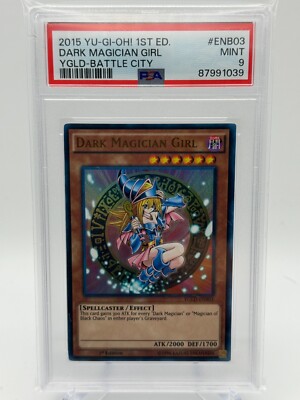 PSA 9! Yu-Gi-Oh! 2015 Dark Magician Girl 1st Edition! Ultra Rare! YGLD-ENB03-image