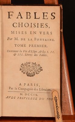 1709 2vol Fables Choisies Mises en vers Fontaine French Illustrated-image