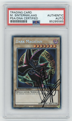 PSA Signed Micheal Sinterniklaas Yu-Gi-Oh! Dark Magician SBC1-ENG01 1st Edition-image