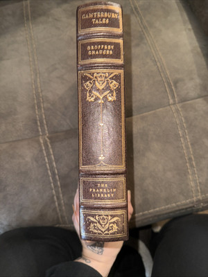 Canterbury Tales by Chaucer Franklin Library Ltd. Ed. 1974 Leather Beautiful-image
