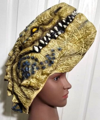 Vintage 1998 Godzilla Toho Hat Head Mask Halloween 90s Dinosaur Latex Rubber EUC-image