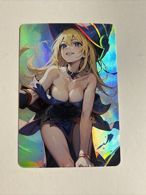 Dark Magician Girl YuGiOh Waifu Doujin Anime Textured Foil Card-image