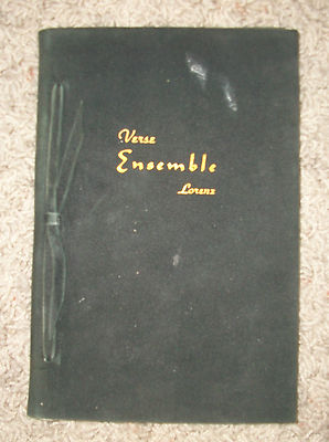 VERSE ENSEMBLE by Henry P Lorenz 1944  Poetry Book  LEATHER-image