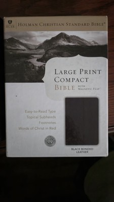 Collectible HCSB Large Print Magnetic Flap Leather Compact Bible-image