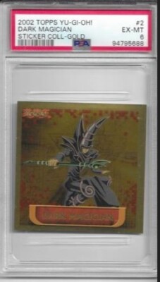 2002 TOPPS DARK MAGICIAN YUGIOH YU-GI-OH GOLD FOIL STICKER PSA 6-image