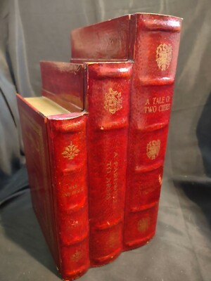 Vintage Faux Books Leather Bound Classics Hidden Compartment Storage Case-image