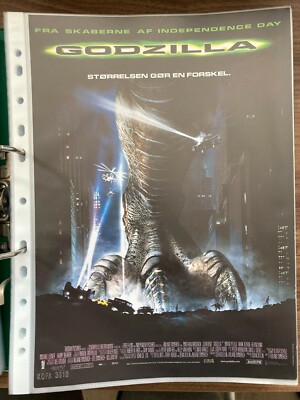 Godzilla Matthew Broderick Jean Reno Vintage 1998 Danish Movie Press Release-image
