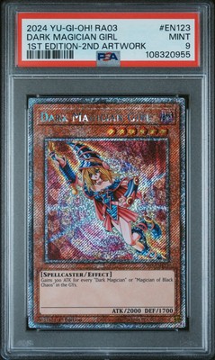 Dark Magician Girl (C) Platinum Secret Rare PSA 9 Quarter Century Bonanza Card-image