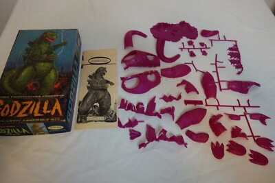 ULTRA RARE Original 1964 Aurora Godzilla 469-149 Plastic Fuchsia Model Kit-image