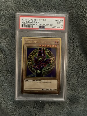 Yu Gi Oh Dark Magician En002 Maximum Gold  PSA Grade 9-image