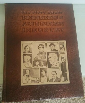 The Fifty Great Pioneers of American Industry Leather Bound Coffee Table Book-image