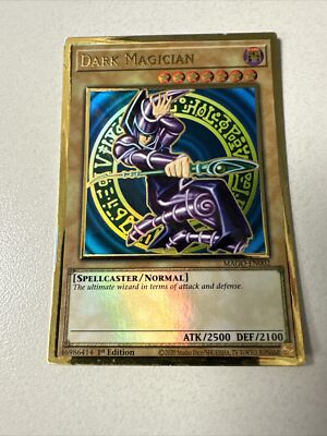 Yugioh Dark Magician MAGO-EN002 Gold Rare 1st Edition LP-image