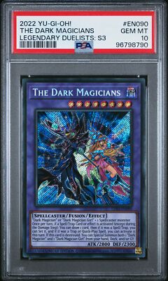 2022 YU-GI-OH! LEGEND DUELISTS: SEASON 3 #EN090 THE DARK MAGICIANS PSA 10-image