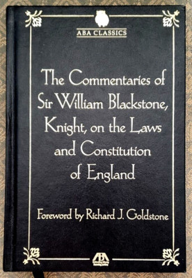 Leather WILLIAM BLACKSTONE COMMENTARIES ENGLISH LAW/CONSTITUTION, Fine Binding-image