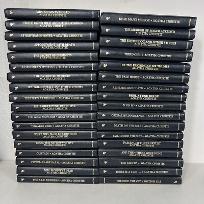 The Agatha Christie Mystery Collection Leatherette Books by Bantam Vntg Lot 40-image