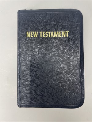 Pocket Size New Testament Bible 1966 Leather Bound KJV-image