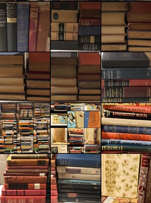 Book Lot of 10 Vintage Antique Mixed Stage Decor HARDCOVER PAPERBACK ALL SIZES-image