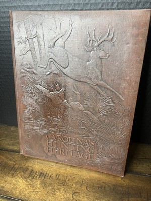 Carolina's Hunting Heritage Leatherbound Collectible book VTG deer south country-image
