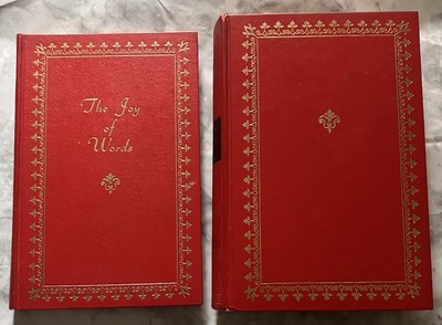 2 Lot Collector Books: Joy of Words & Dictionary of Thoughts – Red HC, VTG 1960s-image