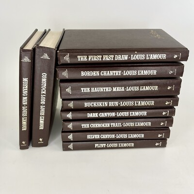 Lot of 10 Vtg Louis L'amour Collection Leatherette Books Western Novel Set 4-image