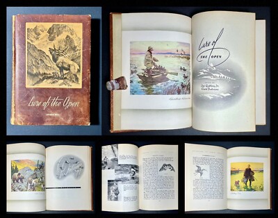 1940s VINTAGE book ILLUS Fishing HUNTING animals SPORTS nature WILDLIFE Outdoors-image