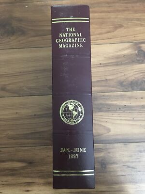 NATIONAL GEOGRAPHIC FAUX LEATHER BOUND SLIP CASE~January-June 1997-image
