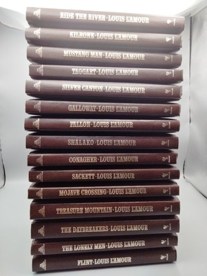15  Louis L'Amour Leatherette Books Sackett Flint Killrone Fallon-image