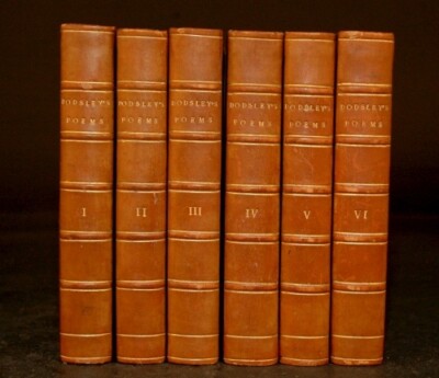 1782 6vols DODSLEY'S POEMS Anthology POETRY Leather-image