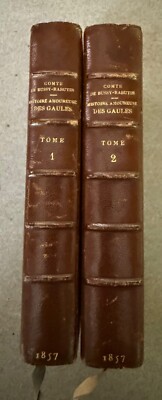 DES GAULES 1857 BY POITEVIN BOOKPLATE OF GEORGE BENSON WESTON 2 VOLS LEATHER VG-image