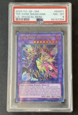 Yugioh The Dark Magicians LED6-EN001 1st Edition Ultra Rare PSA 8-image