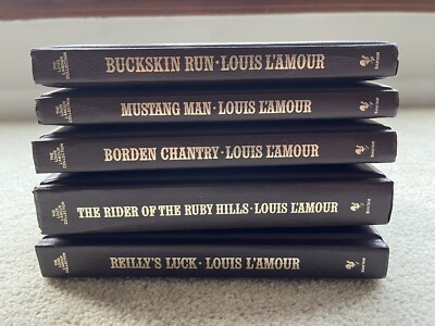 Louis L'Amour Collection • Leathette Lot of  5 Books Bantam Books 1980s-image