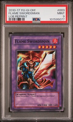 Yugioh 2010 Flame Swordsman LOB-003 PSA 9-image