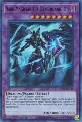 Yugioh Dark Magician the Dragon Knight - 1st Edition Ultra Rare NM - Free Holo-image