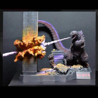 110mm Resin Complex Model Kit Godzilla Destroys City Movie Unpainted-image