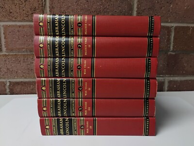 Abraham Lincoln Sangamon Edition 6 Volume Set Carl Sandburg 1947 Red Hardcover-image